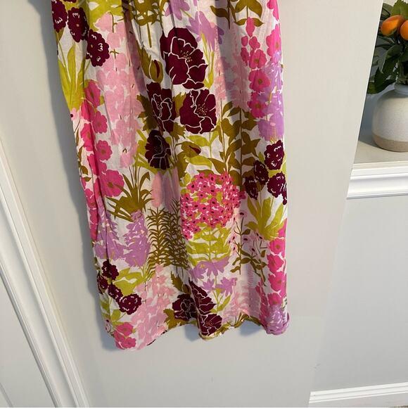 Tuckernuck Pink Chicken Floral Cotton Botanical Mini Dress Small - Picture 5 of 10